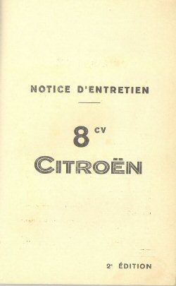 notice d'entretien 8cv 2 eme edition