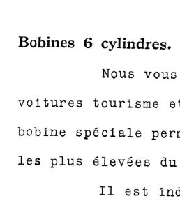 Bobine six cylindres