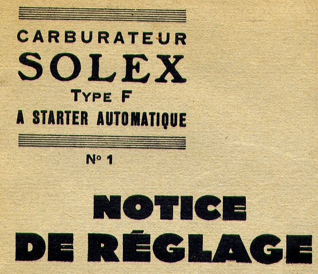 Solex type F 