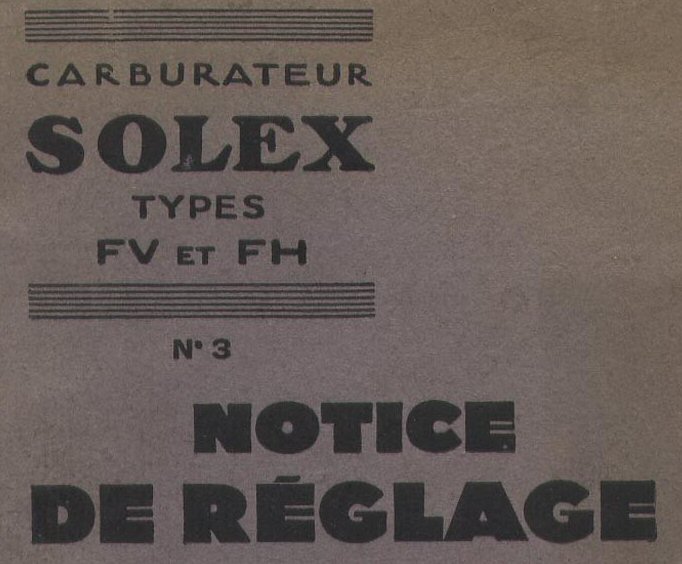 Solex type fvfh 